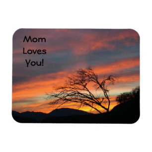 Magnet Flexible Maman t'aime ! aimants Coucher de soleil orange Ci