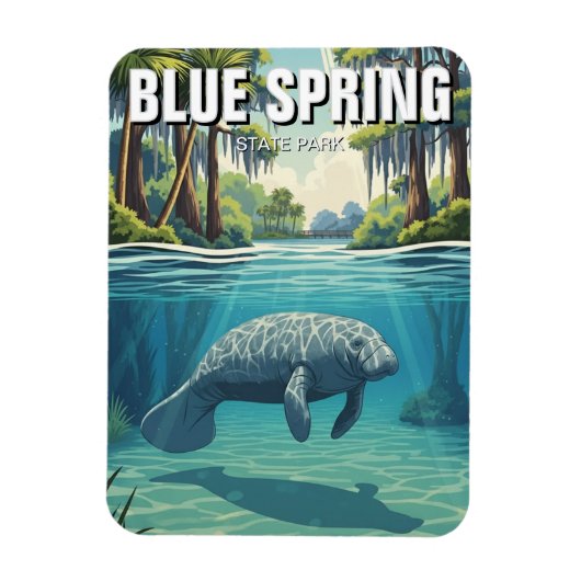 Magnet Flexible Manatee in Blue Spring State Park (Vertical)