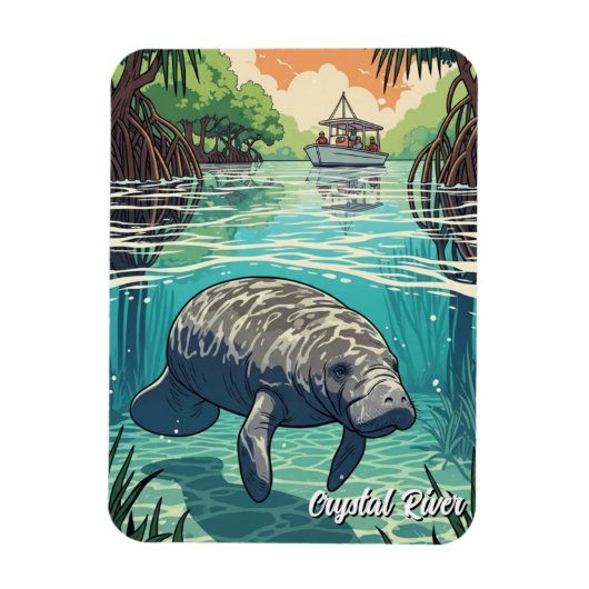 Magnet Flexible Manatee in Crystal River Florida (Vertical)