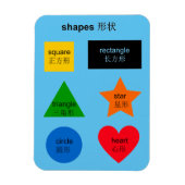 Magnet Flexible Mandarin Chinois Anglais Formes Bilingues Mots (Vertical)