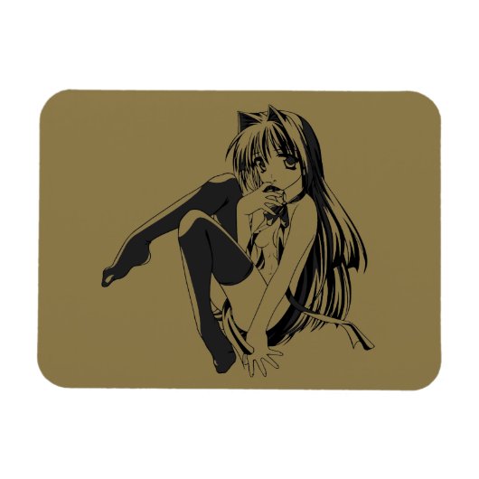 Magnet Flexible Manga, Chat fille aux oreilles de chat Furry Kawai (Horizontal)