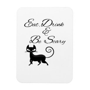 Magnet Flexible Manger Boire Et Être Chat Effrayant Drôle Mignon H