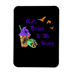 Magnet Flexible Manger Boire Et Être Effrayant Halloween Minimalis