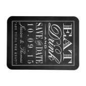 Magnet Flexible Manger, boire et être marié Chalkboard Mariage (Horizontal)