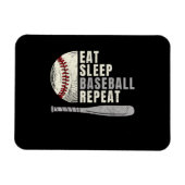 Magnet Flexible Manger Dormir Baseball Répéter Drôle Joueur de Bas (Horizontal)