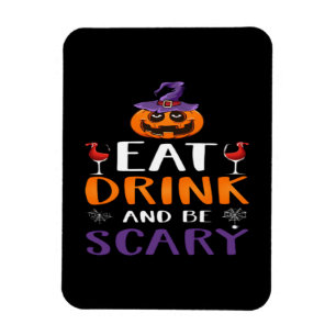 Magnet Flexible Mangez Boire Et Soyez Effrayant Halloween Sorcière