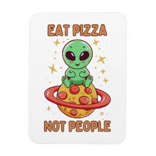 Magnet Flexible Mangez de la pizza pas des gens