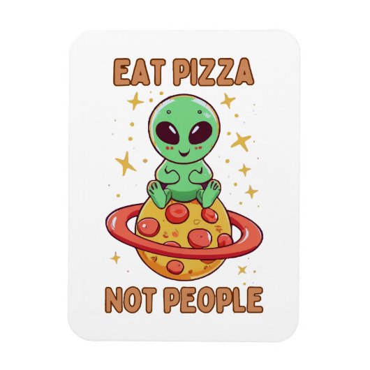 Magnet Flexible Mangez de la pizza pas des gens (Vertical)