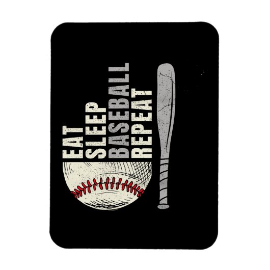 Magnet Flexible Mangez Sleep Baseball Répéter Funny Baseball Playe (Vertical)