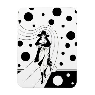 Magnet Flexible Mannequin de mode rétro, mode Art Déco vintage