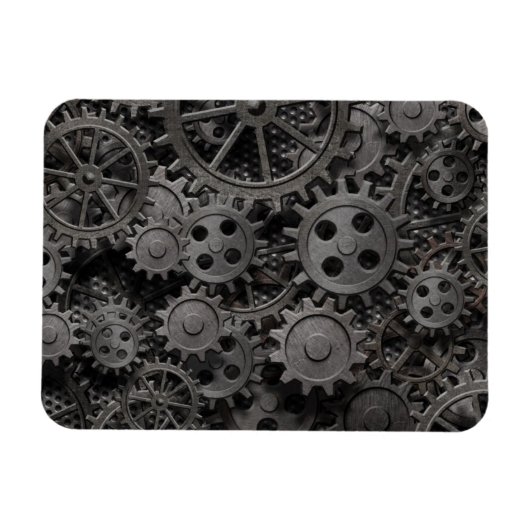 Magnet Flexible Many old rusty metal gears or machine (Horizontal)