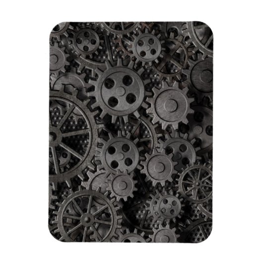 Magnet Flexible Many old rusty metal gears or machine (Vertical)
