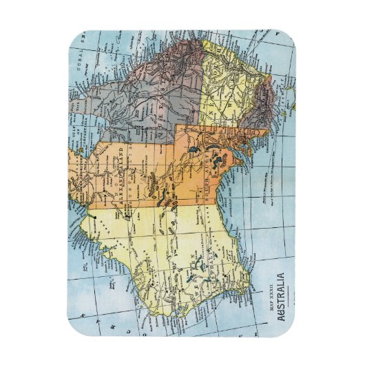 Magnet Flexible MAP : AUSTRALIE, c1890 (Vertical)