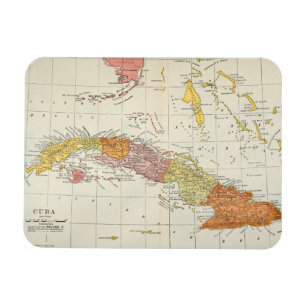 MAGNET FLEXIBLE MAP : CUBA, 1900