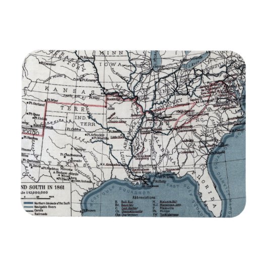 MAGNET FLEXIBLE MAP : GUERRE CIVILE, 1861 (Horizontal)