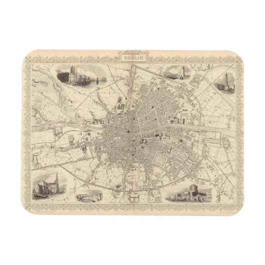 Magnet Flexible Map of Dublin, Irlande (Horizontal)
