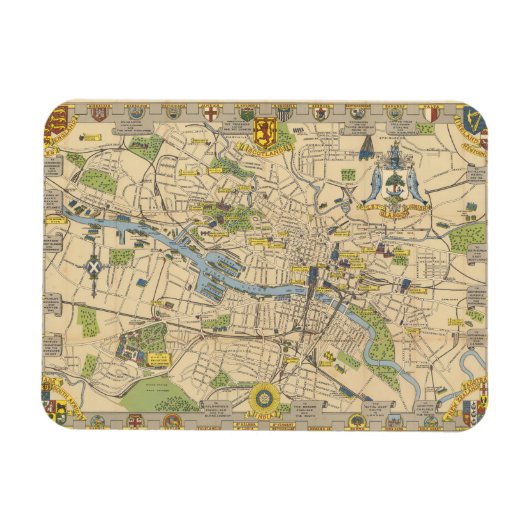 Magnet Flexible Map of Glasgow, Angleterre (Horizontal)