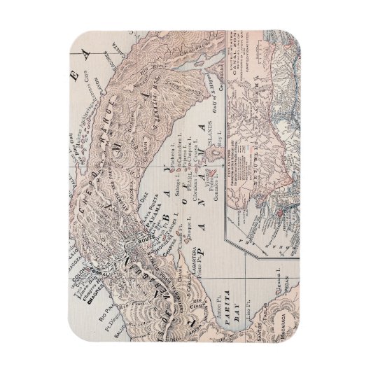 MAGNET FLEXIBLE MAP : PANAMA, 1907 (Vertical)