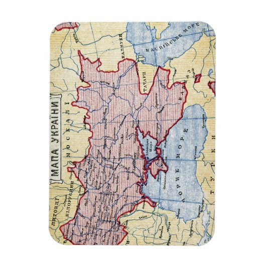 Magnet Flexible MAP : UKRAINE, c1906 (Vertical)