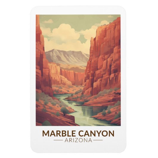 Magnet Flexible Marble Canyon Arizona Travel Art Vintage (Vertical)