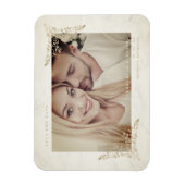 Magnet Flexible Marble Chic Golden Lace Romantique Couple Mariage (Vertical)