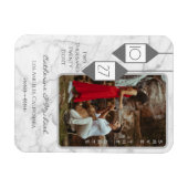 Magnet Flexible Marbre blanc de typographie en gras photo minimale (Horizontal)