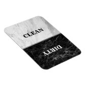 Magnet Flexible Marbre blanc Noir Marbre Propre Lave-vaisselle sal (Côté Droit)
