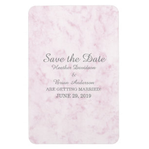 Magnet Flexible Marbre élégant rose vif Enregistrer la date