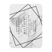Magnet Flexible Marbre et Noir & Blanc Géométrique Mariage Invitat (Vertical)