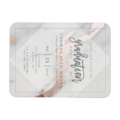 MAGNET FLEXIBLE MARBRE ET OR ROSE INVITATION POSTCAR (Horizontal)