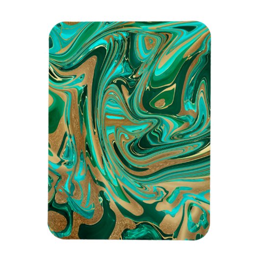 Magnet Flexible Marbre vert et or liquide (Vertical)