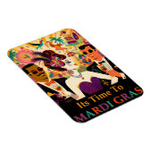 Magnet Flexible Mardi Gras Cocktail Party du milieu du siècle (Côté Droit)