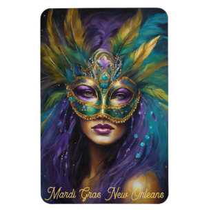Magnet Flexible Mardi Gras Femme Dans Le Carnaval Masque Modifier