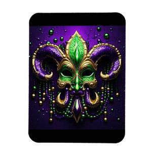 Magnet Flexible Mardi Gras Fleur De Lis Design