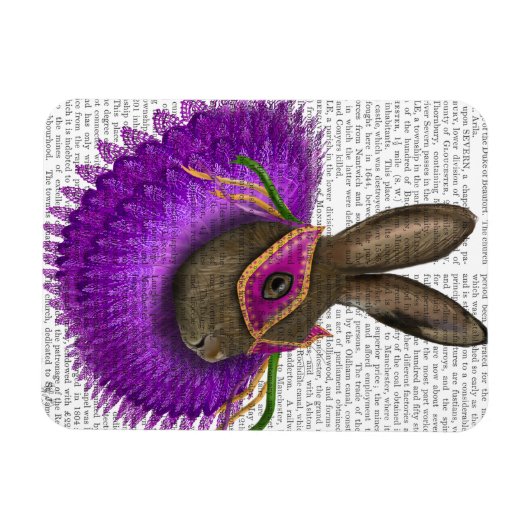Magnet Flexible Mardi Gras Hare 2 (Horizontal)