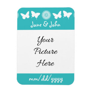 Magnet Flexible Marguerites et papillons dans l'aimant Turquoise
