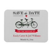Magnet Flexible Mariage à bicyclette en tandem Enregistrer la date (Horizontal)