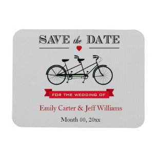 Magnet Flexible Mariage à bicyclette en tandem Enregistrer la date