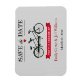 Magnet Flexible Mariage à bicyclette en tandem Enregistrer la date (Vertical)
