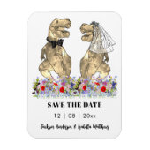 Magnet Flexible Mariage à thème dinosaure Fun Save the Date (Vertical)