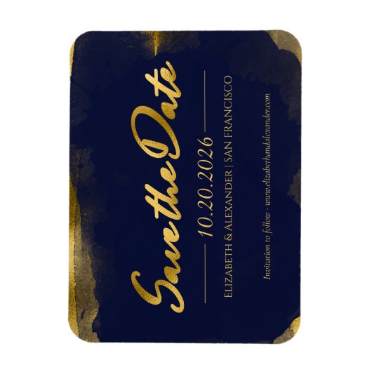 Magnet Flexible Mariage Abstrait Enregistrer la date Invitations | (Vertical)