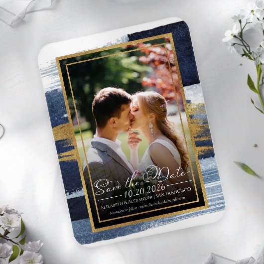 Magnet Flexible Mariage Abstrait Enregistrer la date Invitations |