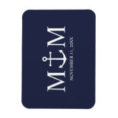 Magnet Flexible Mariage Ancre bleu marine (Vertical)