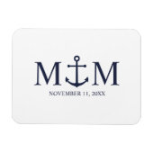 Magnet Flexible Mariage Ancre bleu marine (Horizontal)