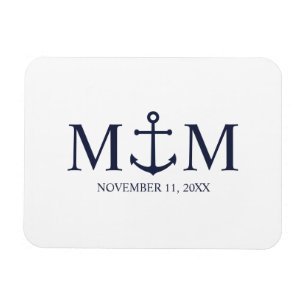 Magnet Flexible Mariage Ancre bleu marine