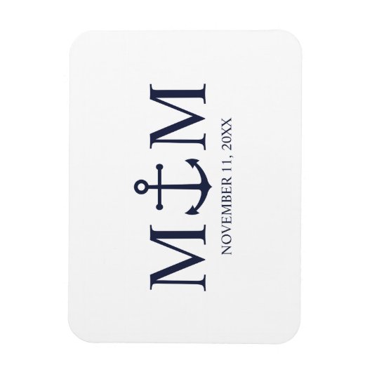 Magnet Flexible Mariage Ancre bleu marine (Vertical)