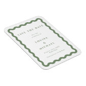 Magnet Flexible Mariage avec cadre Wavy vert et blanc Enregistrer  (Côté Droit)
