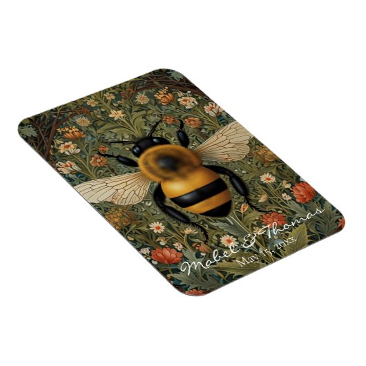Magnet Flexible Mariage bohème personnalisé avec abeille et botani (Côté Droit)
