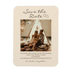 Magnet Flexible Mariage Bohème Rustique Cœurs