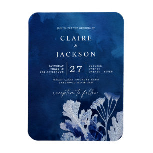Magnet Flexible Mariage botanique bleu Indigo